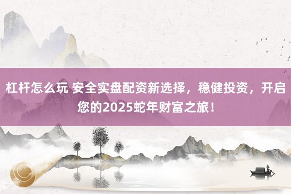 杠杆怎么玩 安全实盘配资新选择，稳健投资，开启您的2025蛇年财富之旅！